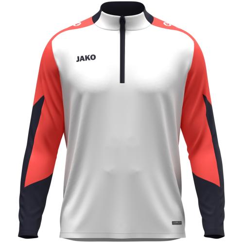 JAKO Ziptop Dynamic Donna – Maglia Con Cerniera – Rosso/Bianco/Rosso Scuro, Taglia L – Per Sport E Tempo Libero