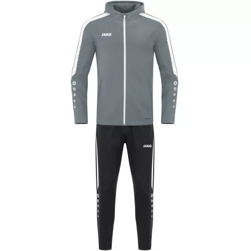 Jako Trainingsanzug Polyester Power mit Kapuze - steingrau