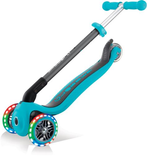 Globber Mini Scooter Primo Foldable Lights Anodized T-Bar - teal
