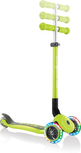 Globber Mini Scooter Primo Foldable Lights Anodized T-Bar - limettengrün