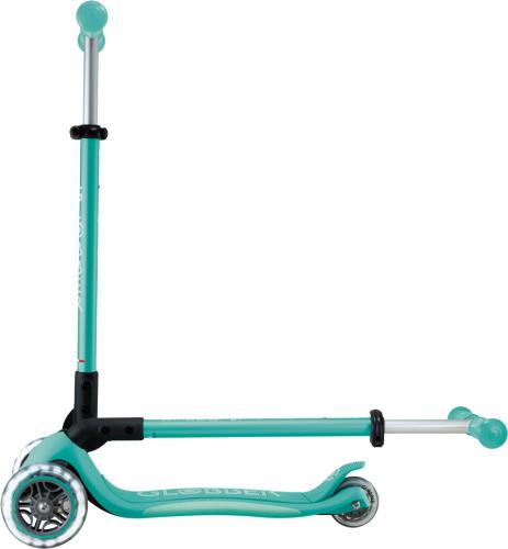 Globber Mini Scooter Primo Foldable Plus Lights - dark mint, mint