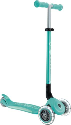 Globber Mini Scooter Primo Foldable Plus Lights - dark mint, mint