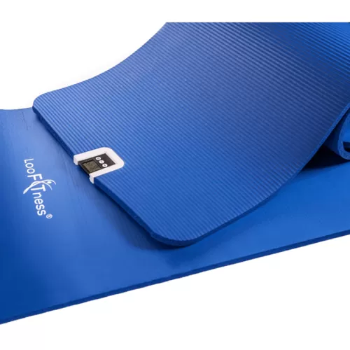 LooFITness Matte - Blau 15 mm (190x60x1.5cm) ... mit integriertem Timer 