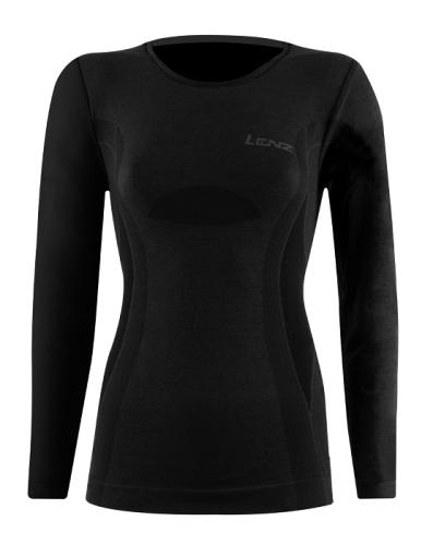 Lenz Longsleeve women merino 6.0 round neck - dunkelrot (Grösse: L)