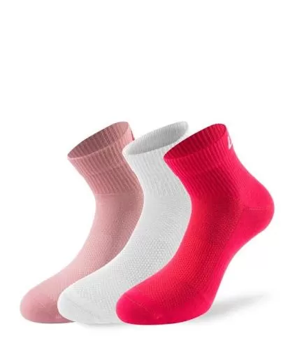 Lenz Performance Quarter Tech 3er Pack pink/white/rose