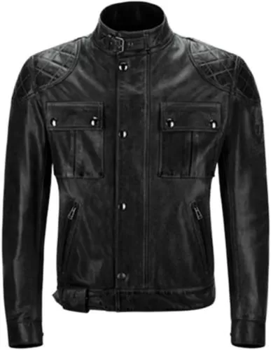 Belstaff Jacket Brooklands Waxed Leather - black