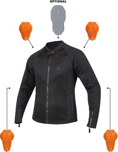 Pando Moto Jacke Stealth AAA - schwarz