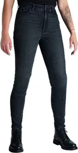 Pando Moto Jeans Kaya Slim Damen - grau