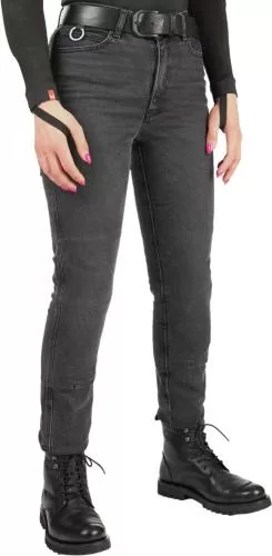 Pando Moto Kaya Slim Graphite Jeans Women - grey