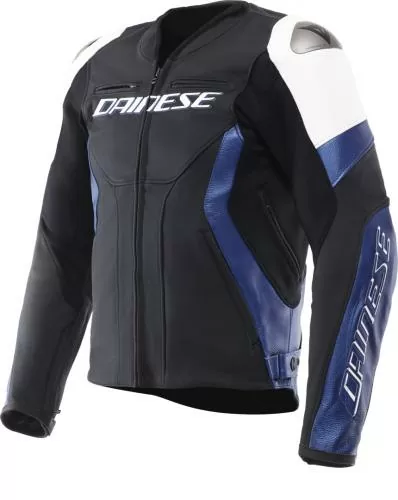 Dainese Lederjacke Racing 5 - weiss-blau-schwarz
