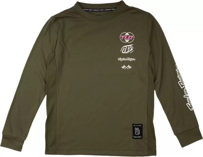 Troy Lee Designs Youth Skyline Ride Long Sleeve Tee - Worldwide brown