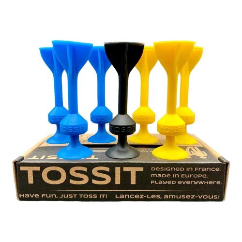 TOSSIT Saugnapf-Darts - Set für 2 Spieler, blau-gelb