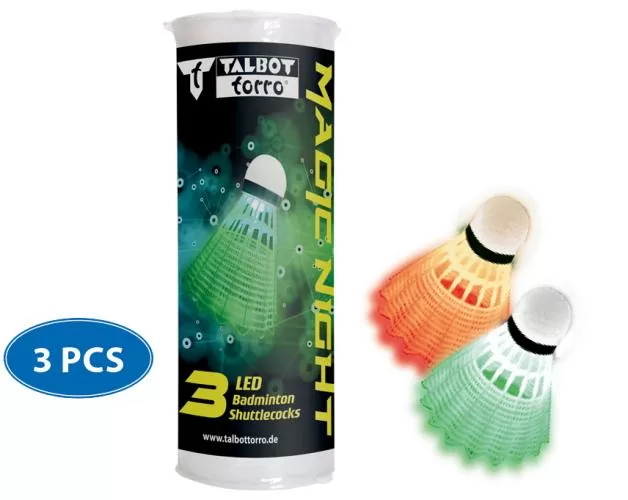 Talbot-Torro Badminton Ball Magic Night LED 3er Pack