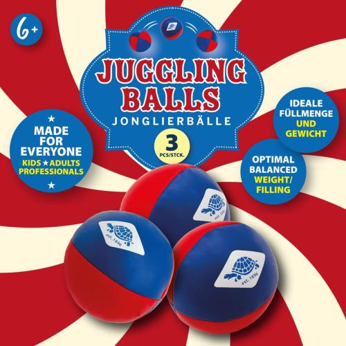 Jonglierbälle blau rot 3-er Set