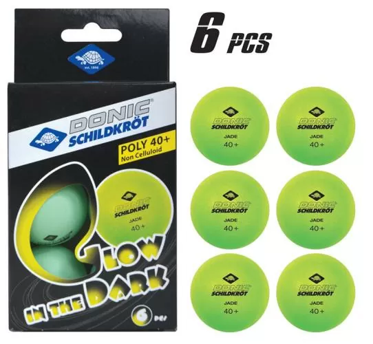 Table tennis ball Glow in the Dark Poly 40+ quality, 6 pcs.