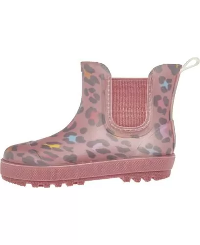 Playshoes Regenstiefel Halbschaft Leo-Print - rosa