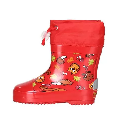 Playshoes Gummistiefel Halbschaft Waldtiere gefüttert - rot
