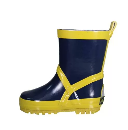 Playshoes Gummistiefel uni - marine/gelb