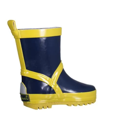 Playshoes Gummistiefel uni - marine/gelb