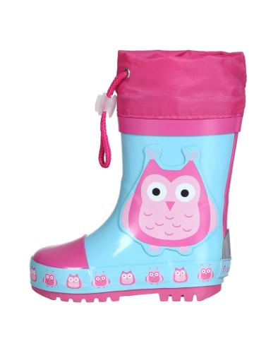 Playshoes Rubber Boots Owls - turquoise