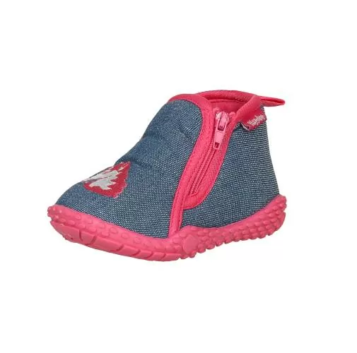 Playshoes Hausschuh Einhorn - jeansblau