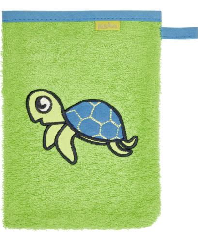 Playshoes Terry Wash Glove Turtle - green