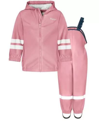 Playshoes Regen-Set Latzhose Basic - rosa