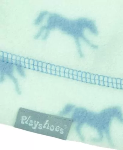 Playshoes Fleece-Beanie Pferde - türkis