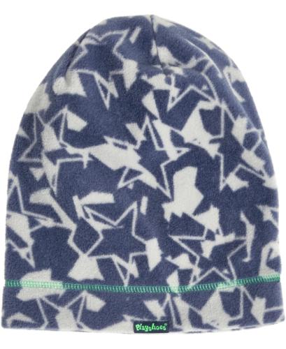 Playshoes Fleece-Beanie Sterne Camouflage - dunkelgrau