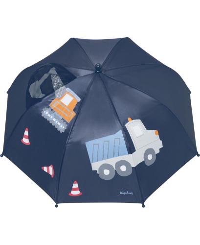 Playshoes 3D Regenschirm Baustelle - marine