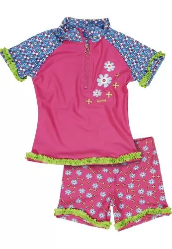 Playshoes UV-Schutz Bade-Set Blumen - pink