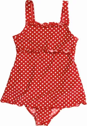 Playshoes UV-Schutz Badeanzug mit Rock Punkte - rot