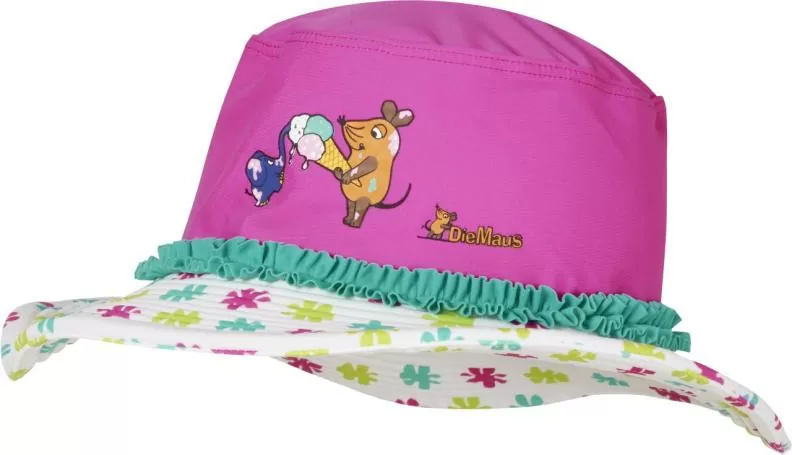 Playshoes UV Protection Sun Hat 'die Maus' Flowers - white/lightpink