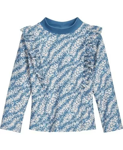 Playshoes UV-Schutz Bade-Shirt 1/1 Arm Blümchen - petrol