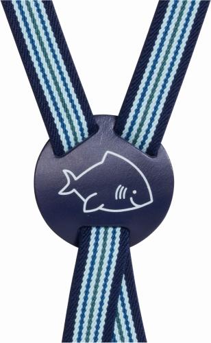 Playshoes Hosenträger Hai gestreift - hellblau/marine