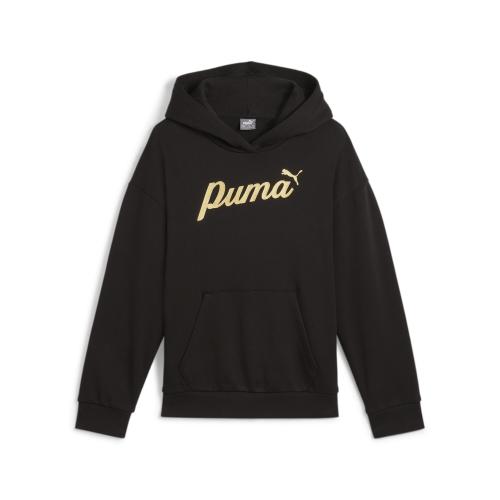 Puma ESS+ SCRIPT Metallic Hoodie FL G - puma black (Grösse: 116)