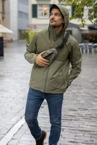 rukka Nash Herren Regenjacke - nuthatch mélange