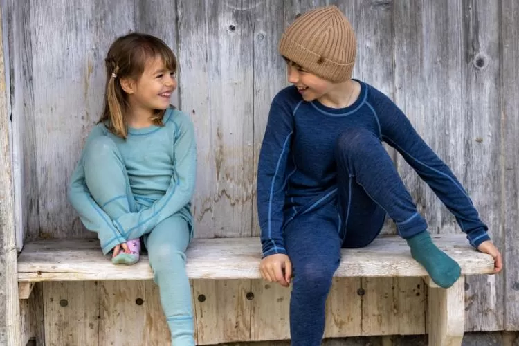 rukka Merlin Kinder Hose aus Merino Wolle - blue surf