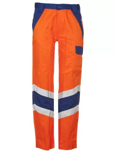 rukka Arbeitshose Bicolor EN ISO 20471 Kl.1 - royal / fluorescent orange