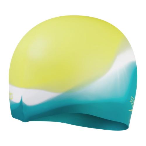 Speedo Multi Colour Silicone Cap Juni Unisex Junior/Kids (6-12) - Spritz/White/Aqua