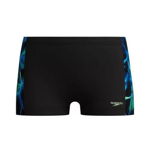 Speedo Print Panel Aquashort Swimwear Male Junior/Kids - Anthracite/Pale Clover