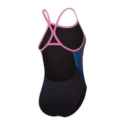 Speedo Placement Digital Turnback Swimwear Female Adult - Black, Kiki Pink,Picton Blue