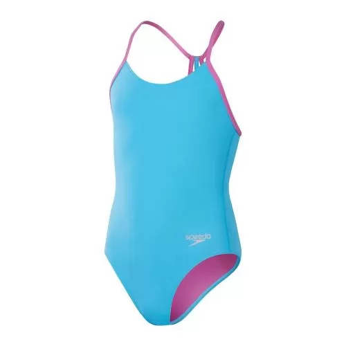 Speedo Solid Lane Line Back Swimwear Female Teen/Youth - Picton BLue