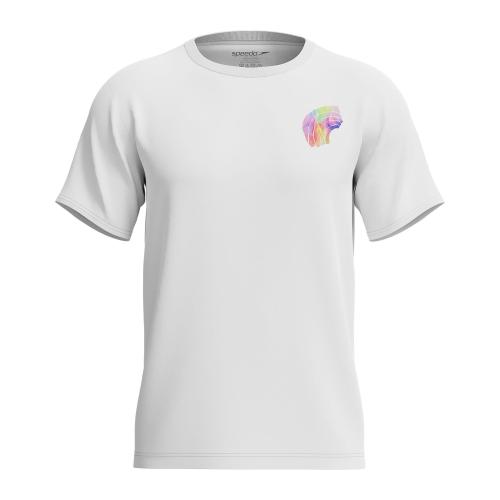 Speedo S/S Tee Shirt Unisex Adult - White-Hula Blend Graphic