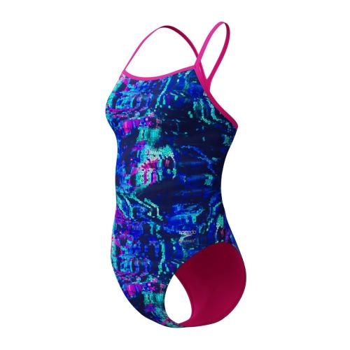 Speedo Vanquisher Printed V-Back 2.0 Swimwear Female Adult - Pixel Pool/Navy