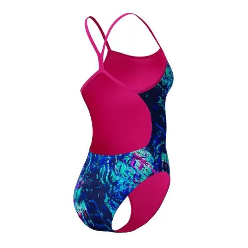 Speedo Vanquisher Printed V-Back 2.0 Swimwear Female Adult - Pixel Pool/Navy