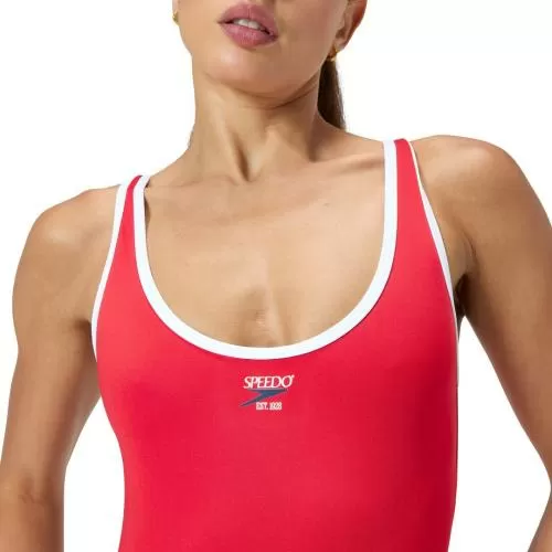 Speedo Solid Bound Scoop 1 Pc Swimwear Female Adult - High Risk Red