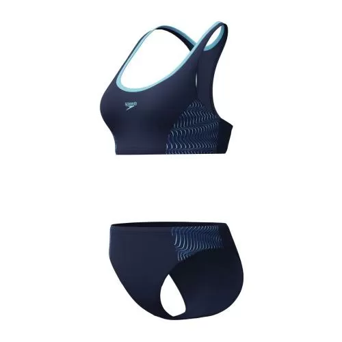 Speedo Placement Racerback 2pc Swimwear Female Adult - Peacoat/Angelic Blue