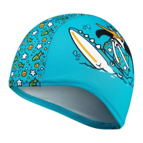 Speedo Printed Polyester Cap Swim Caps Junior (0-6) - Chima Azure Blue/