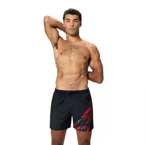 Speedo Medley Logo Watershort 16" Watershorts Male Adult - Anthracite/High Risk Red